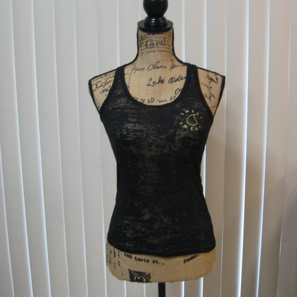 NWOT Sweet Sweat black burnout tank top S small